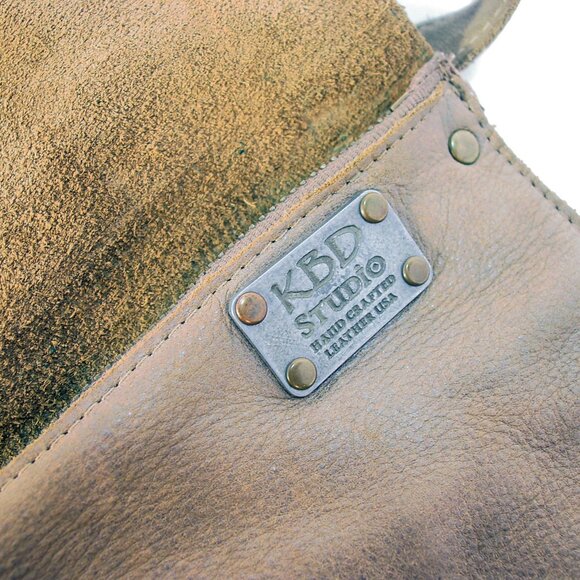 KBD SUDIO Iridescent Leather Dragonfly Pocket Crossbody Bag - Handcrafted in USA - Picture 10 of 11